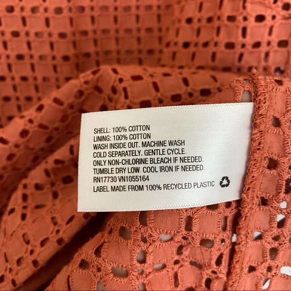 A NEW DAY | Pumpkin Spice Short Sleeve Keyhole Back Eyelet Top - Picture 9 of 10